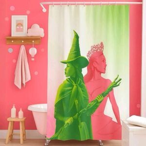 Universal Studio Wicked The Movie Glinda & Elphaba Fabric Shower Curtain